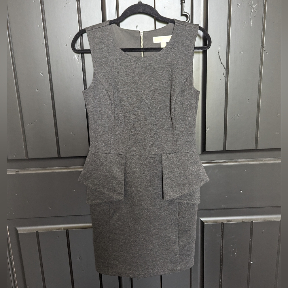 Michael Kors Gray Peplum Dress Size 8
